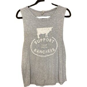 Women’s Graphic Support Your Local Farmer’s Muscle Tee Gray